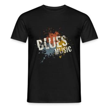 Blues - Männer T-Shirt - Schwarz - Vorne - AI Model Male 178 light (178cm)