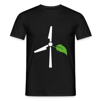 Windkraft - Männer T-Shirt - Schwarz - Vorne - AI Model Male 178 light (178cm)