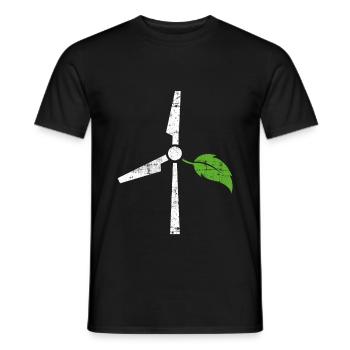 Environmental protection Wind energy - Men's T-Shirt - black - Front - AI Model Male 178 light (178cm)