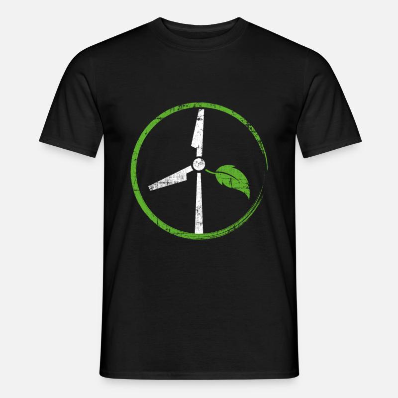 Windenergie - Männer T-Shirt - Schwarz