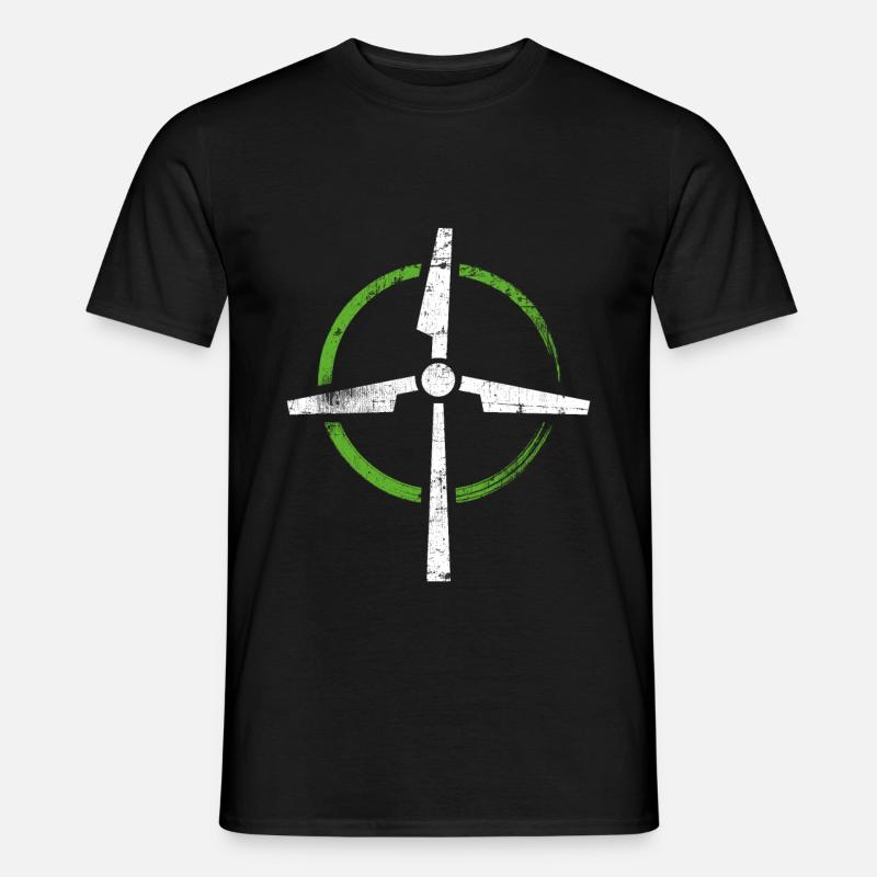 Windkraft - Männer T-Shirt - Schwarz