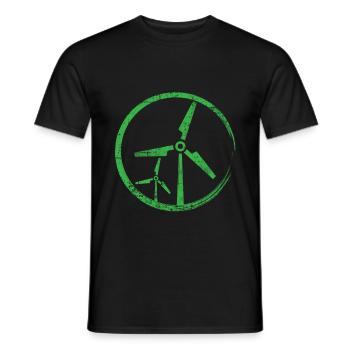 Windrad - Männer T-Shirt - Schwarz - Vorne - AI Model Male 178 light (178cm)
