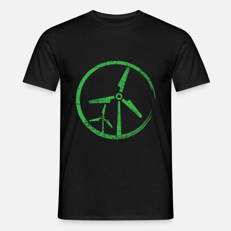 Windrad - Männer T-Shirt - Schwarz