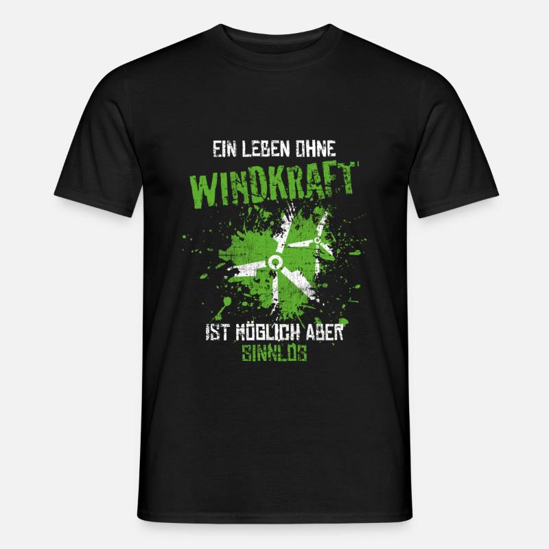 Windkraft - Männer T-Shirt - Schwarz