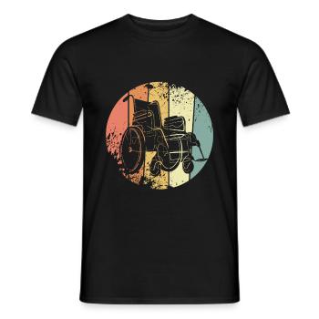 Fauteuil roulant rétro - T-shirt homme - noir - Devant - AI Model Male 178 light (178cm)