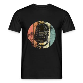Mikrofon retro - Männer T-Shirt - Schwarz - Vorne - AI Model Male 178 light (178cm)
