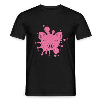 Schweinchen Schwein - Männer T-Shirt - Schwarz - Vorne - AI Model Male 178 light (178cm)