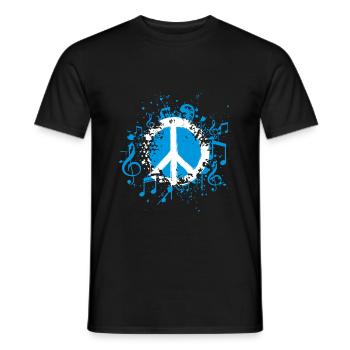 Peace Frieden Musik - Männer T-Shirt - Schwarz - Vorne - AI Model Male 178 light (178cm)