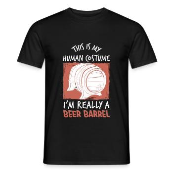 Beer Barrel Costume Beer - Men's T-Shirt - black - Front - AI Model Male 178 light (178cm)
