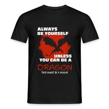Drache - Männer T-Shirt - Schwarz - Vorne - AI Model Male 178 light (178cm)