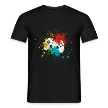 Zocken Gaming - Men's T-Shirt - black - Front - AI Model Male 178 light (178cm)