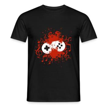 Gaming Music - Men's T-Shirt - black - Front - AI Model Male 178 light (178cm)