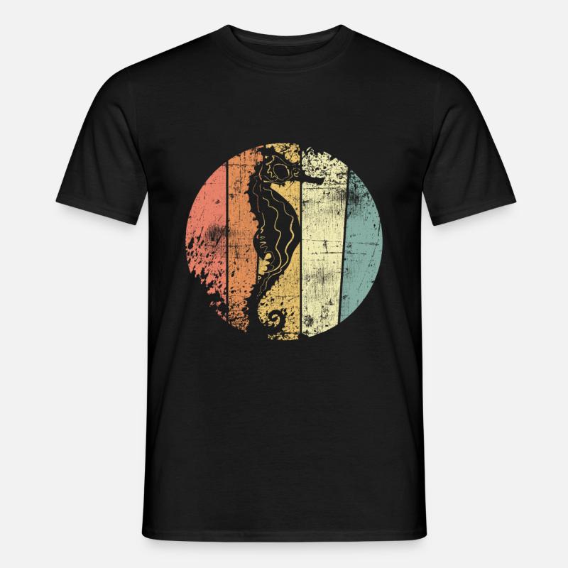 Seepferdchen - Männer T-Shirt - Schwarz