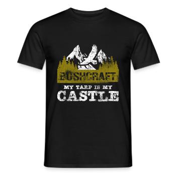 Bushcraft extérieur - T-shirt homme - noir - Devant - AI Model Male 178 light (178cm)