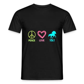 Tölt Islandpferd Isländer Pferd Peace Love - Männer T-Shirt - Schwarz - Vorne - AI Model Male 178 light (178cm)