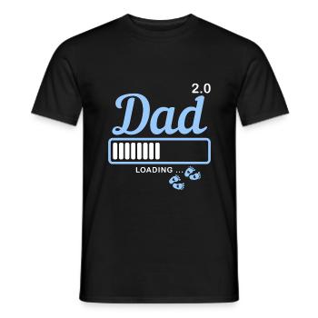 Papa 2 0 père papa deuxième enfant bébé - T-shirt homme - noir - Devant - AI Model Male 178 light (178cm)