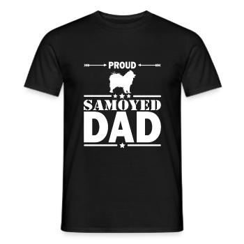 Samoyed proud dad - Men's T-Shirt - black - Front - AI Model Male 178 light (178cm)
