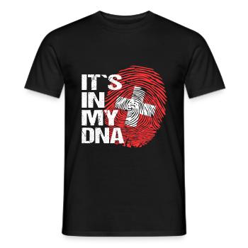 Schweiz Schweizer Flagge Spruch DNA Fingerabdruck - Männer T-Shirt - Schwarz - Vorne - AI Model Male 178 light (178cm)