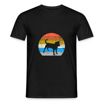 Parson Russell Terrier retro vintage silhouette - Men's T-Shirt - black - Front - AI Model Male 178 light (178cm)