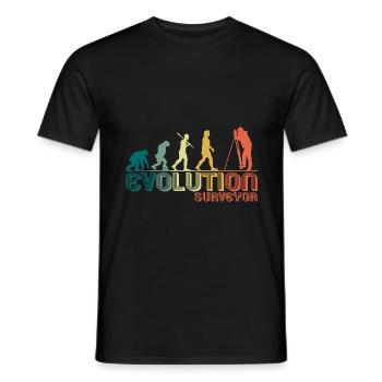 Landvermesser Vermesser Evolution Retro Lustig - Männer T-Shirt - Schwarz - Vorne - AI Model Male 178 light (178cm)