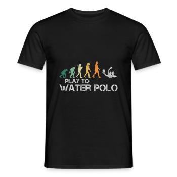 Water polo water polo evolution retro funny - Men's T-Shirt - black - Front - AI Model Male 178 light (178cm)