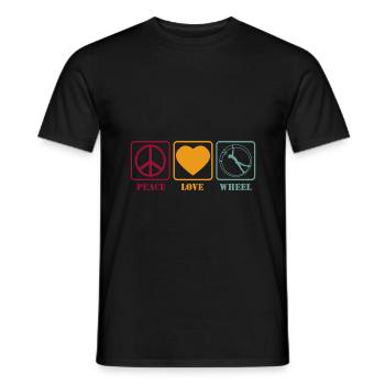 Gym Wheel Acrobatics Women Gymnastics Peace Love Retro - Men's T-Shirt - black - Front - AI Model Male 178 light (178cm)