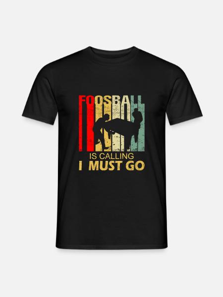 Tischfußball Ruft an Spruch Lustig Retro - Männer T-Shirt - Schwarz
