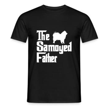 Siberian Samoyed father saying for master - Men's T-Shirt - black - Front - AI Model Male 178 light (178cm)