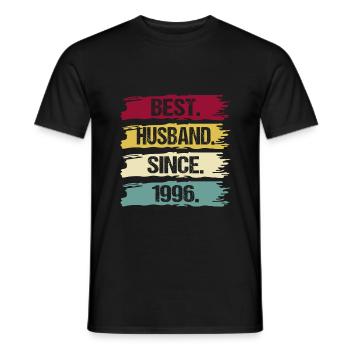 25 wedding anniversary husband since 1996 saying retro - Men's T-Shirt - black - Front - AI Model Male 178 light (178cm)