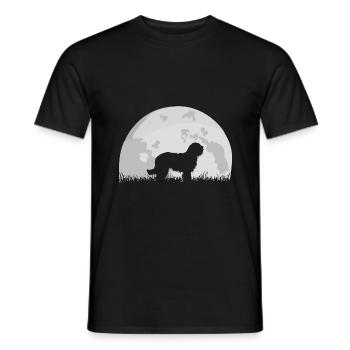 Bearded Collie full moon moon silhouette - Men's T-Shirt - black - Front - AI Model Male 178 light (178cm)