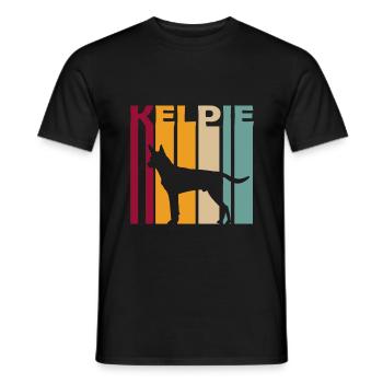 Australian Kelpie Bergerhund Retro Silhouette - T-shirt homme - noir - Devant - AI Model Male 178 light (178cm)