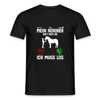 Noriker Pferd ruft mich an Spruch Lustig - Männer T-Shirt - Schwarz - Vorne - AI Model Male 178 light (178cm)