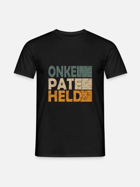 Patenonkel Onkel Pate Held Spruch für Taufe Retro - Männer T-Shirt - Schwarz