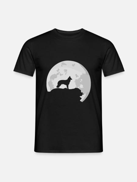 Groenendael sheepdog full moon silhouette - Men's T-Shirt - black
