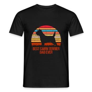 Cairn Terrier Meilleur Papa Retro Rengaine pour les maîtres - T-shirt homme - noir - Devant - AI Model Male 178 light (178cm)