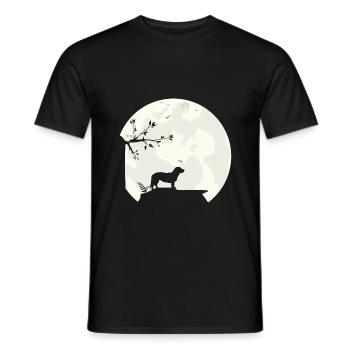 Alpine Dachsbracke full moon silhouette - Men's T-Shirt - black - Front - AI Model Male 178 light (178cm)
