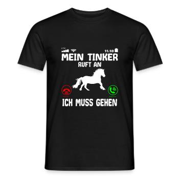 Tinker Pferd ruft an Spruch - Männer T-Shirt - Schwarz - Vorne - AI Model Male 178 light (178cm)