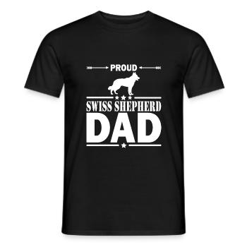Berger suisse blanc Fier papa - T-shirt homme - noir - Devant - AI Model Male 178 light (178cm)