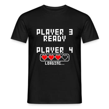 Pregnancy Announce Baby Player 4 Loading - Men's T-Shirt - black - Front - AI Model Male 178 light (178cm)