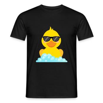 Gelbe Ente Badeente mit Sonnenbrille - Männer T-Shirt - Schwarz - Vorne - AI Model Male 178 light (178cm)