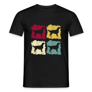 Flat Coated Retriever Retro Vintage - Men's T-Shirt - black - Front - AI Model Male 178 light (178cm)