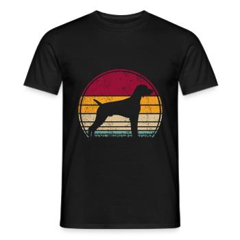 Magyar Vizsla Dog Vintage - Men's T-Shirt - black - Front - AI Model Male 178 light (178cm)