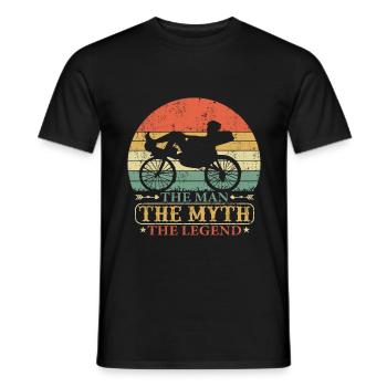 Liegerad Liegefahrrad Papa Spruch Vintage - Männer T-Shirt - Schwarz - Vorne - AI Model Male 178 light (178cm)