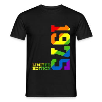 LGBTQ 1975 REGENBOGEN QUEER 50. GEBURTSTAG PRIDE - Männer T-Shirt - Schwarz - Vorne - AI Model Male 178 light (178cm)
