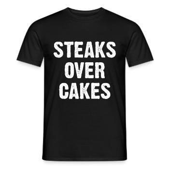 Steaks Over Cakes - Männer T-Shirt - Schwarz - Vorne - AI Model Male 178 light (178cm)
