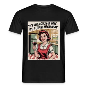 Sarcastic Its Not A Glass Of Wine - Men's T-Shirt - black - Front - AI Model Male 178 light (178cm)