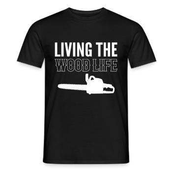 Vivre la vie des charpentiers en bois empoisonne - T-shirt homme - noir - Devant - AI Model Male 178 light (178cm)