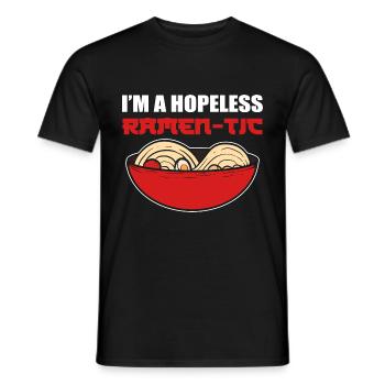 Eine hoffnungslose ramentische Romantische Person - Männer T-Shirt - Schwarz - Vorne - AI Model Male 178 light (178cm)