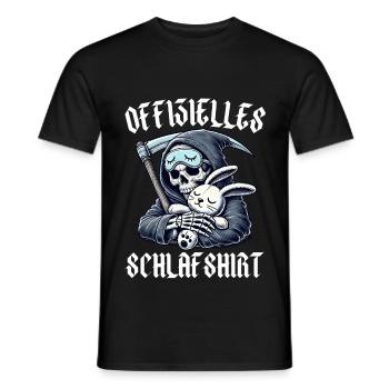 Lustiges Offizielles Schlafshirt mit Reaper - Männer T-Shirt - Schwarz - Vorne - AI Model Male 178 light (178cm)