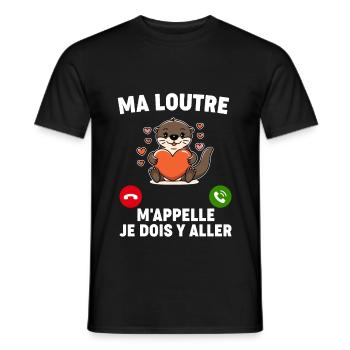 Humour Loutre M'Appelle Animal Surnom - T-shirt homme - noir - Devant - AI Model Male 178 light (178cm)